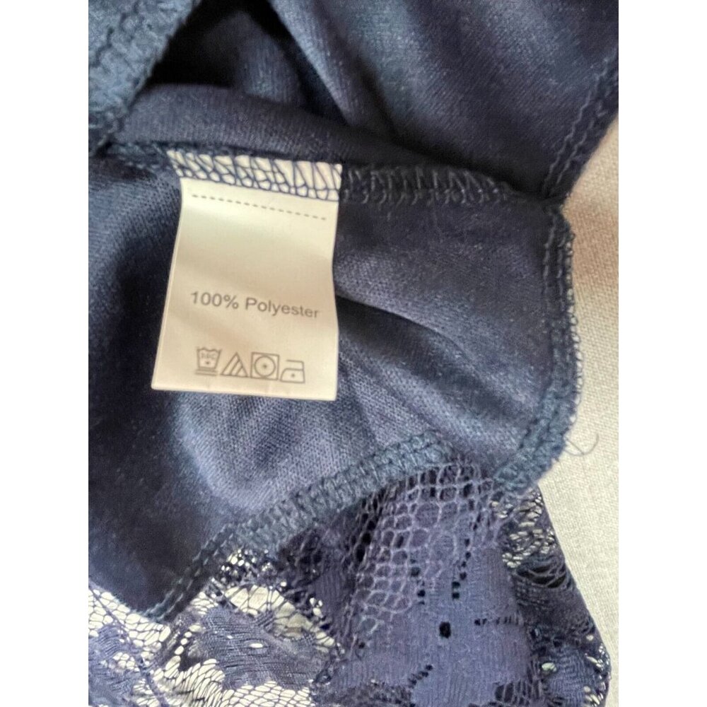 Women's Sleeveless Navy Blue Lace Midi Dress, Size - Picture 6 of 8